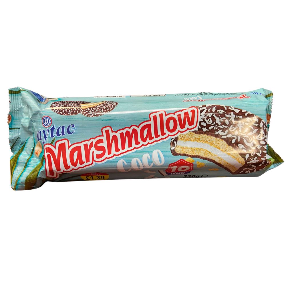 Aytac Marshmallow Sandwich Coconut (220GX12) - Aytac Foods Wholesale