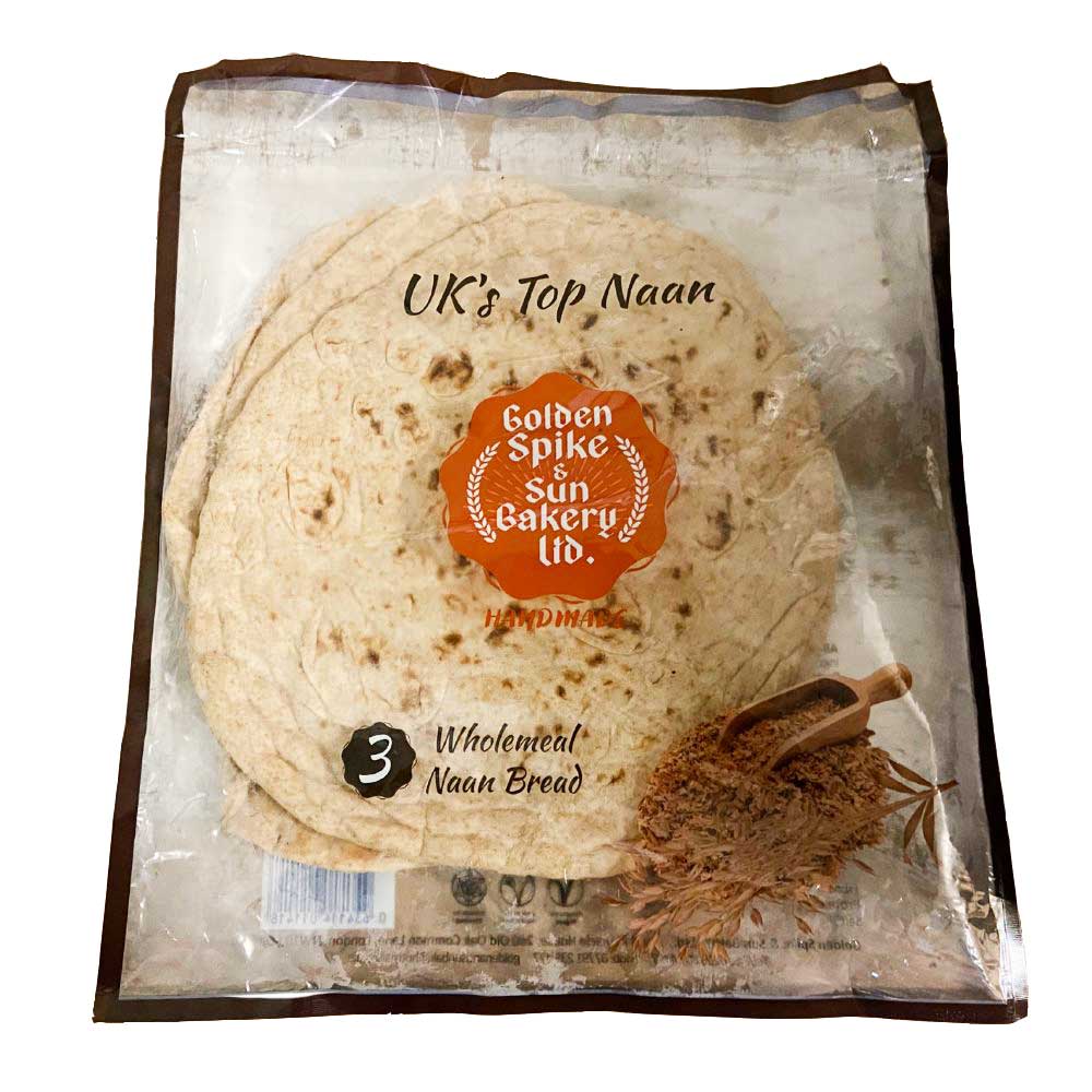 GSSB Fresh Brown Wholemeal Naan Bread 3pcs