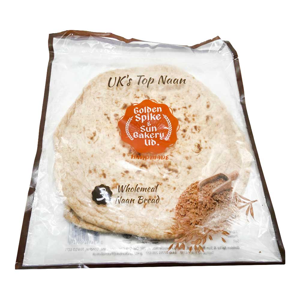GSSB Fresh Brown Wholemeal Naan Bread 3pcs