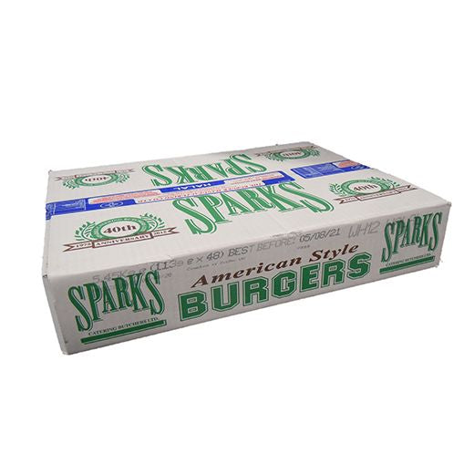 Sparks Halal Beef Burgers – 1 x 48pcs x 113g