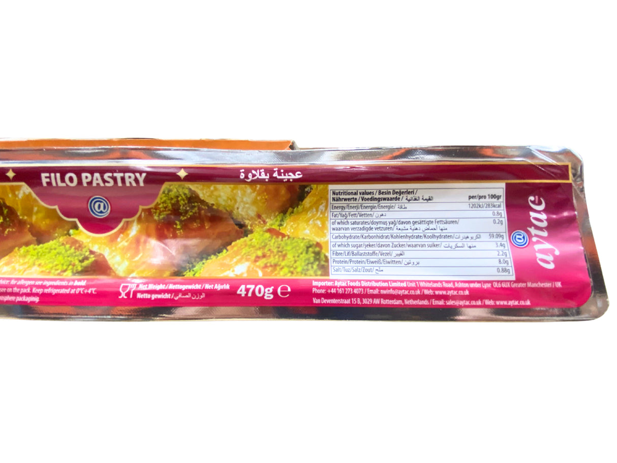 Aytac Baklava Pastry Sheets – 20 Sheets (470g)