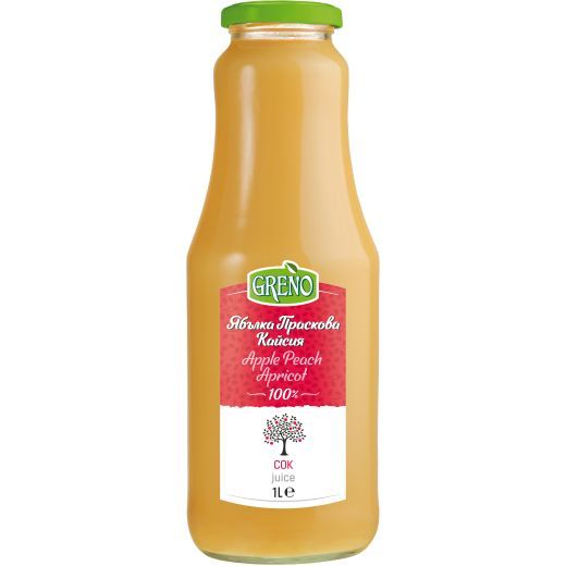 Greno-Pear 100% NFC Juice 1L Glass Bottle (6-Pack)d