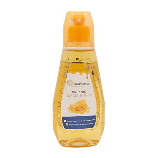 Honeyman Organic Squeezy Acacia Honey (400GR) x 6 - Aytac Foods Wholesale