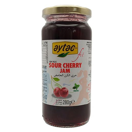 Yg Aytac Stevia Fit Sour Cherry Jam (6x280GR) - Aytac Foods Wholesale