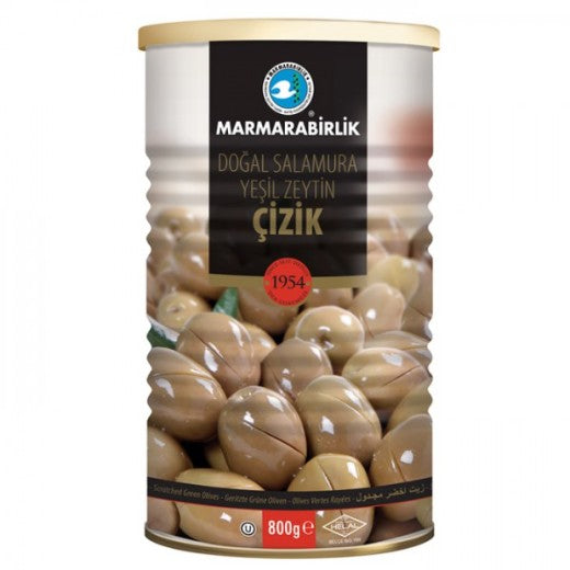 Mar B. Natural Green Scratched Olives(Tin) , 800GR - Aytac Foods Wholesale