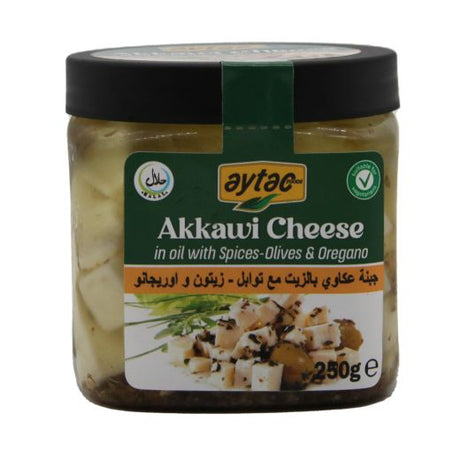 Akkawi Cheese With Olives And Oregano , 250GR - Aytac Foods Wholesale