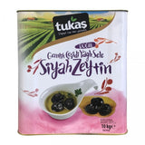 Tukas Gemlik Black Olives-Yagli Sele [Tin] , 10KG - Aytac Foods Wholesale