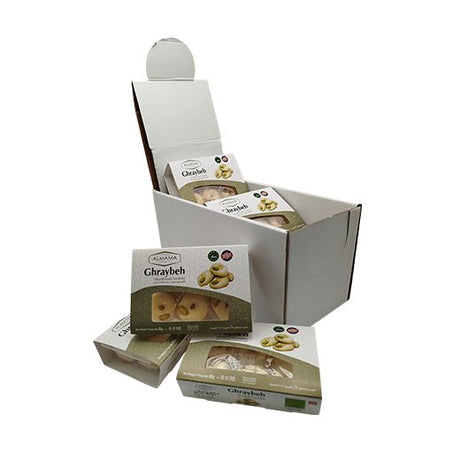 Almama White Cookies Greibeh W/ Pistachios (12x60GR) - Aytac Foods Wholesale