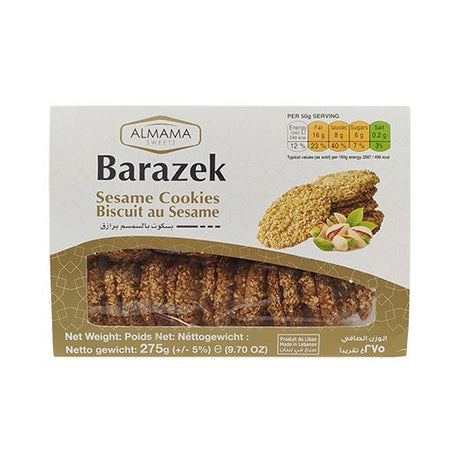 Almama Sesame Cookies Barazek With Pistachios (24x275GR) - Aytac Foods Wholesale