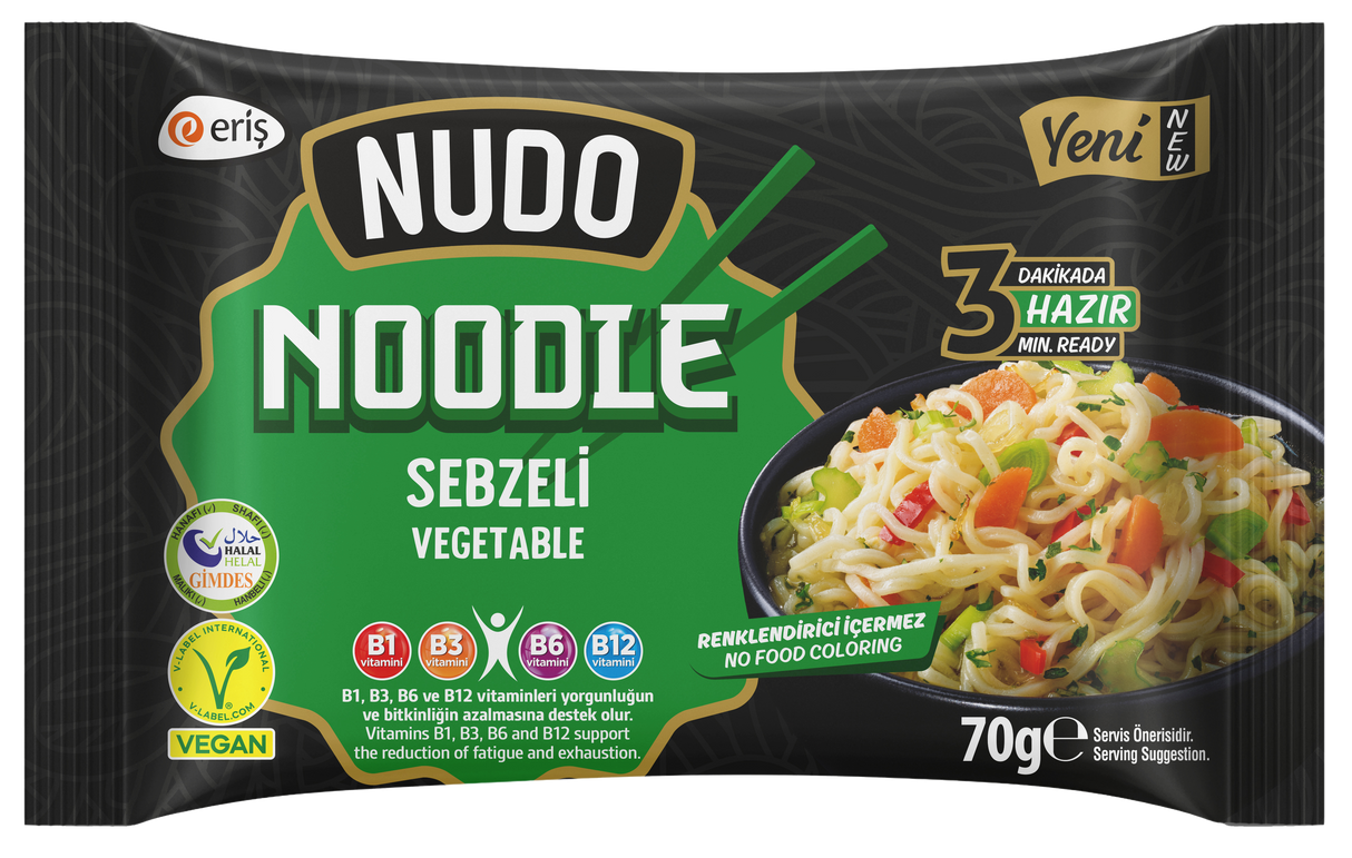 Nudo Noodle with Vegatable Seasoning 8*(5*70gr) - Aytac Foods Wholesale