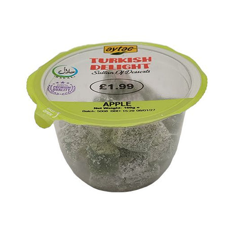 Aytac Turkish Delight Green Apple (Cup) (12x150GR) - Aytac Foods Wholesale