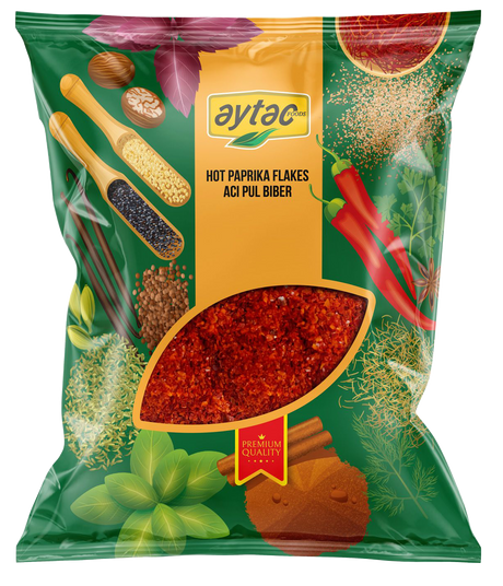 AYTAC SPICE RED PEPPER (PAPRIKA) FLAKES HOT 5*1KG - Aytac Foods Wholesale