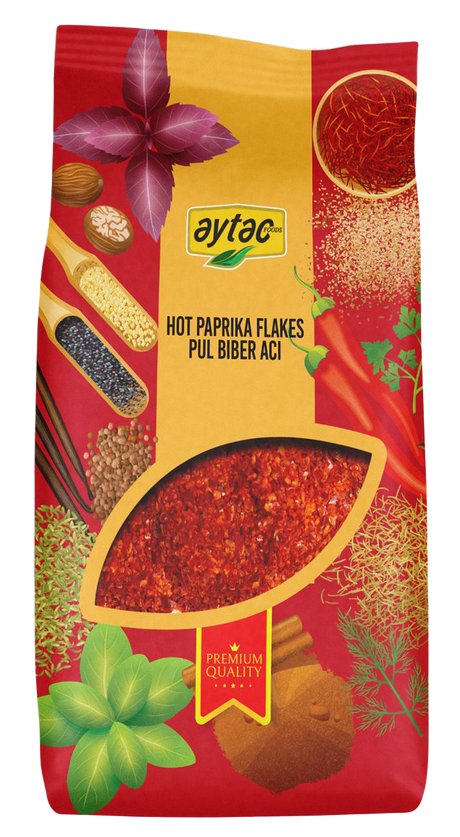 AYTAC SPICE RED PEPPER (PAPRIKA) FLAKES HOT 8*500GR - Aytac Foods Wholesale