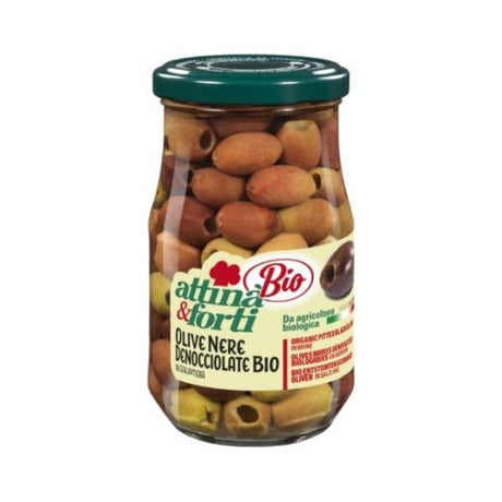 Attina Bio Organic Pitted Black Olives In Brine (15x314ml) - Aytac Foods Wholesale