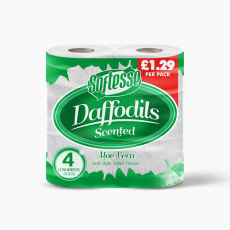 SOFTESSE TT 2 PLY Daffodils Aloe Vera 10x4(Rolls) - Aytac Foods Wholesale