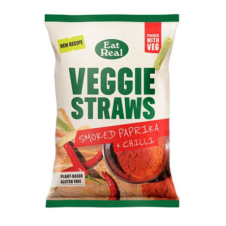 [15] Eat Real Veggie Straws Smoked Paprika & Chilli (110GR) x 10 - Aytac Foods Wholesale