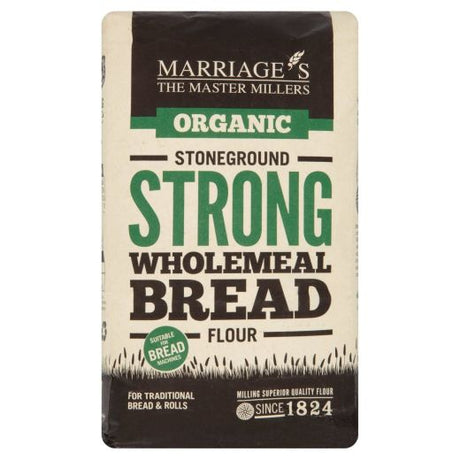 Whm Marriage'S Organic Strong Stoneground Wholemeal Bread Flour (1KG) x 6 - Aytac Foods Wholesale