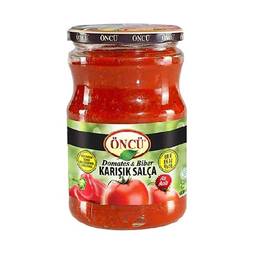 Oncu Tomato &amp; Pepper Mix Paste – Hot &amp; Mild (12 x 370g) - Aytac Foods Wholesale