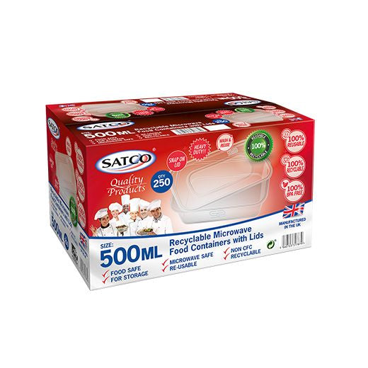 Satco Plastic Micro Container 500Ml With Lids (5x50PCS)
