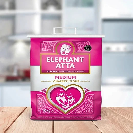 Wm Elephant Atta Medium 10Kg Pm £7.69 (10kg) x 1 - Aytac Foods Wholesale