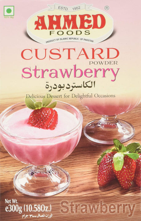 Ahmed Foods Strawbery Custard (6x300GR) - Aytac Foods Wholesale