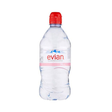 Evian Natural Mineral Water Sport Cap 750ml x 12 (PET Bottle) - Aytac Foods Wholesale
