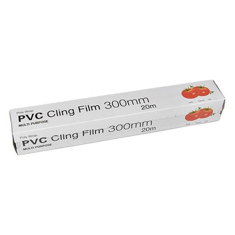 300mm x 20m RETAIL PVC CLING FILM ROLLS POLY-WRAP" -- PVC" - Aytac Foods Wholesale
