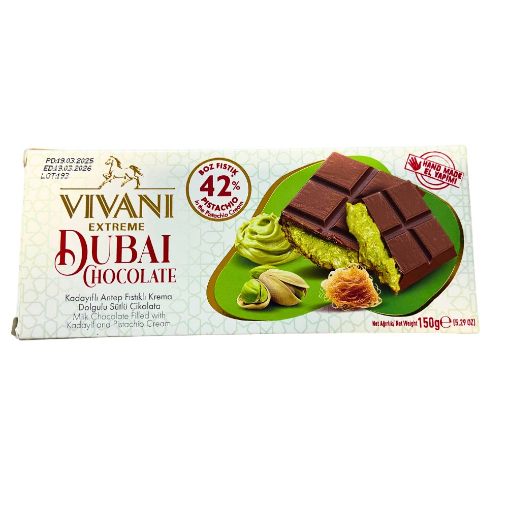 JM Bonart Vivani Dubai Chocolate [Box of 12] - Aytac Foods Wholesale