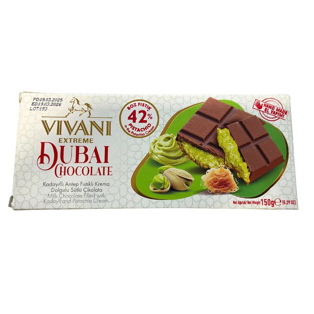 JM Bonart Vivani Dubai Chocolate [Box of 12] - Aytac Foods Wholesale