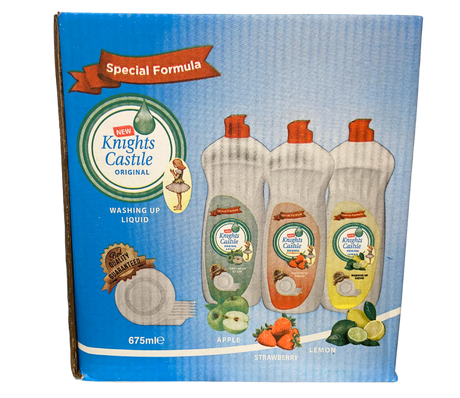 Knights Castle Washing Up Liquid Apple (6X675ML) - Aytac Foods Wholesale