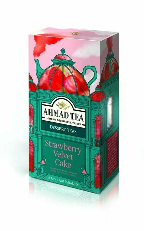 Ahmad Tea Pyramid Tb Strawberry Velvet Cake 15 bagsx5 - Aytac Foods Wholesale
