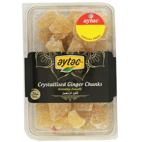 Aytac Dry Crystallised Ginger Chunks 150Gx10 - Aytac Foods Wholesale
