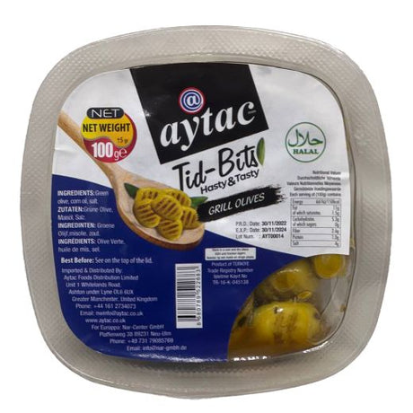 Aytac Olives Green Grilled 100GX18x4 - Aytac Foods Wholesale
