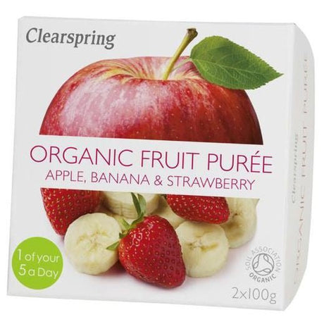 Clearspring Organic Apple Banana Strawberry Puree - 2X100Grx12 - Aytac Foods Wholesale