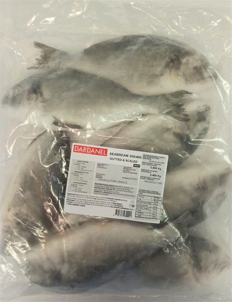 Dardanel Seabream 300/400 Gutted & Scaled 3KGx4 - Aytac Foods Wholesale