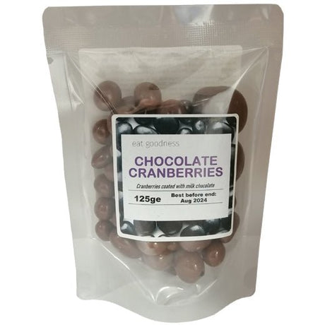 Eat Goodness Milk Chocolate Cranberries - 125GRx12 - Aytac Foods Wholesale