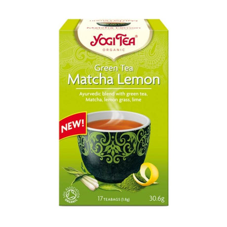 Yogi Tea Organic Green Tea Matcha Lemon 17 Tea Bagsx6 - Aytac Foods Wholesale