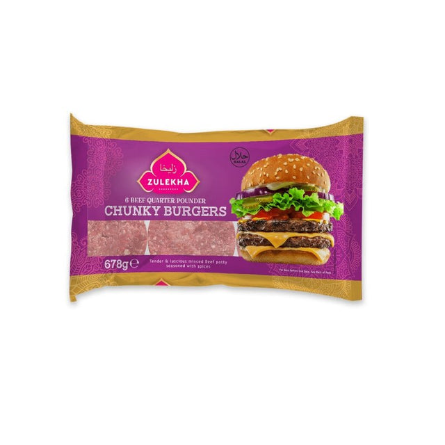 Zulaikha Beef Quarter Pounders Burgers 678gx8 - Aytac Foods Wholesale